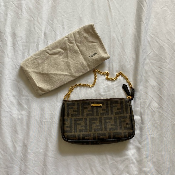 Fendi Handbags - 🐻 SOLD 🐻Fendi Zucca Spalmati Pochette